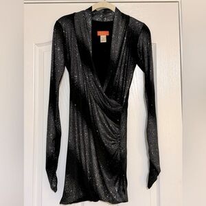 Savee Handmade Black and Silver Shimmer Cocktail Dress Size XS